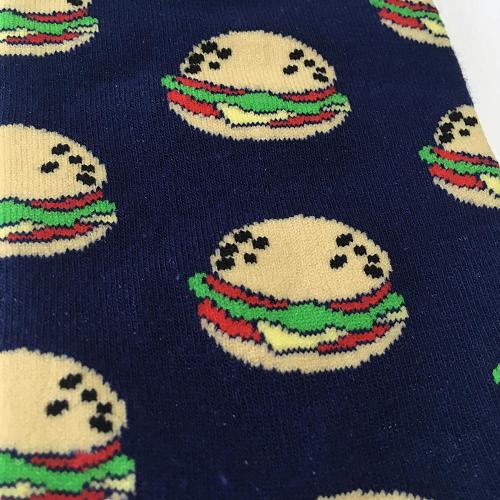 Носки «Гамбургеры» синие с зеленым