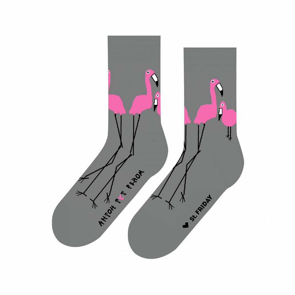 Носки St. Friday «Розовые фламинго»