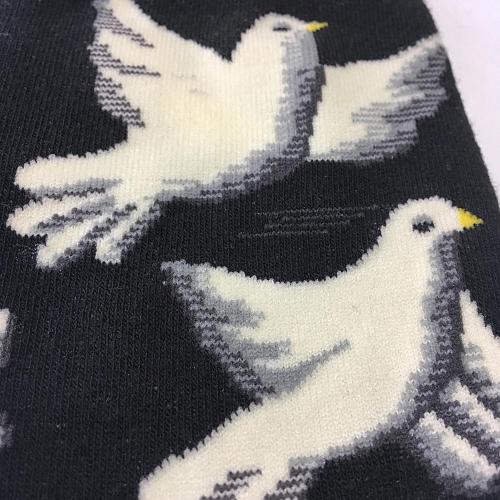Носки «Белые голуби» черные с мятным