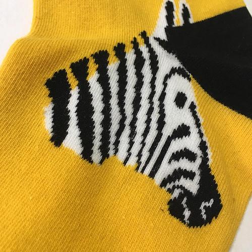 Носки «Голова зебры» желтые с черным