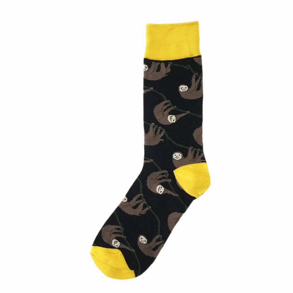 Носки «Ленивцы» черные с желтым